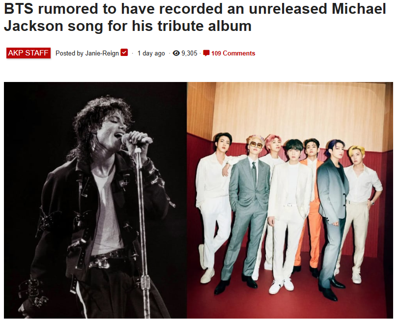 isu BTS bakal rilis lagunya Michael Jackson [Allkpop]